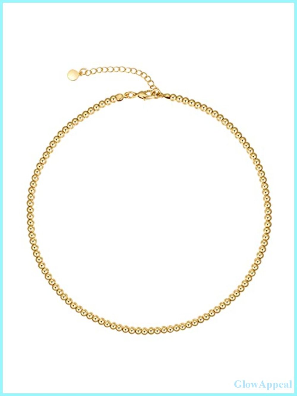 14k Gold Plated Ball Bead Chain Choker Necklace 16in Layering